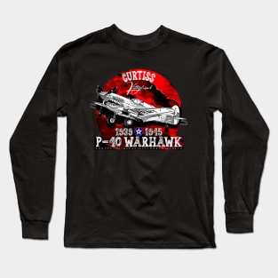 Curtiss P-40 Warhawk  USAF WW2 Fighter Aircraft Long Sleeve T-Shirt